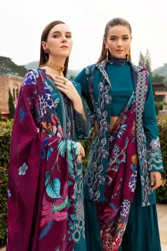 RAMSHA - Andaaz Luxury Lawn – SEA BLUE UNSTITCHED