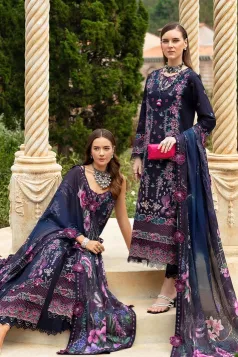 RAMSHA - Andaaz Luxury Lawn – DEEP BLUE UNSTITCHED