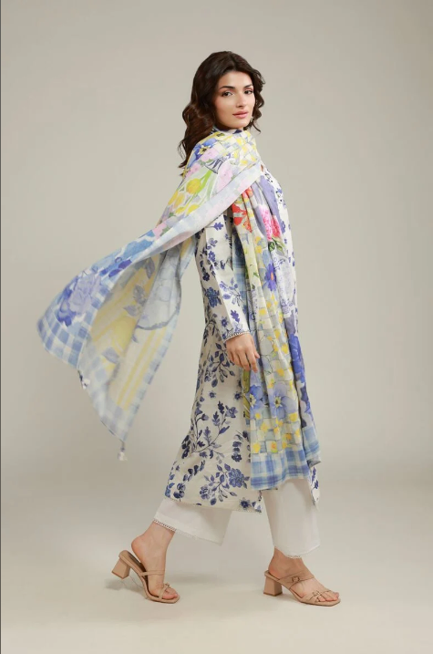 KHAADI | Printed | 100% COTTON Fabrics 3 Piece DRESS
