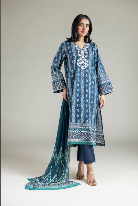 KHAADI Embrioderied Lawn 3-Piece Dress
