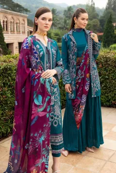 RAMSHA - Andaaz Luxury Lawn – SEA BLUE UNSTITCHED