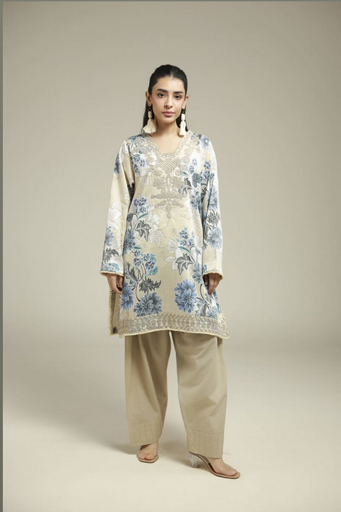 KHAADI Embroidered | Satin 2-Piece Tailored Set 