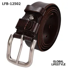 Genuine leather vintage pin buckle belt