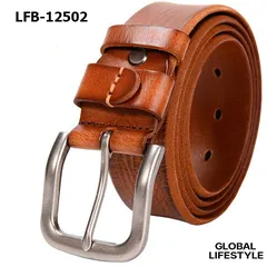 Genuine leather vintage pin buckle belt