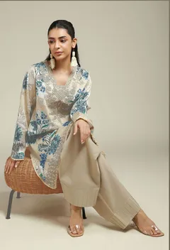 KHAADI Embroidered | Satin 2-Piece Tailored Set 