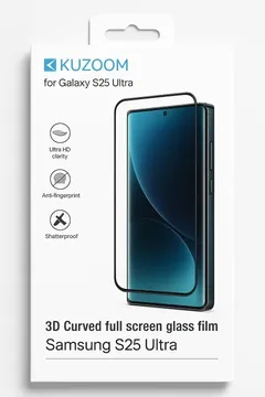 KUZOOM UV Glass Screen Protector for Samsung Galaxy S25 Ultra 3D Curved Full Coverage