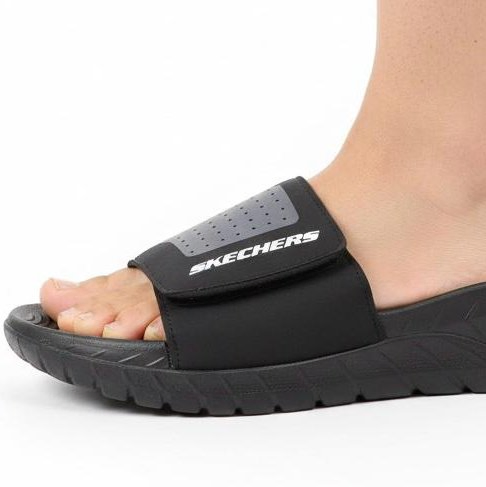 Skechers Black Slide Sandals Comfort Casual Wear