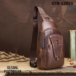 Men's Genuine Leather Multifunctional Sports Chest Bag