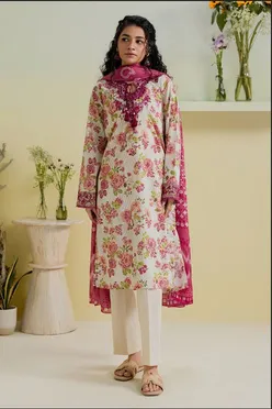 Zelburry- 2 Piece,  Embroidered Kurta Dupatta - 1943