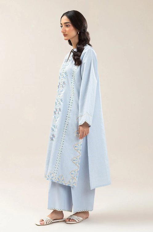 BEECHTREE -2 PIECE EMBROIDERED YARN DYED LUREX SUIT (PRET)