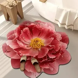 3D Floral Non-Slip Absorbent Floor Mat