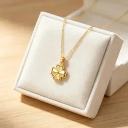  Four Leaf I8K Golden-Plated Clover Necklace