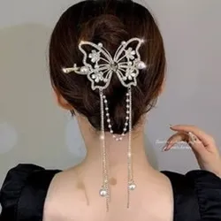 Butterfly Pearl Tassel Hair Clip (1 pc)