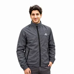 Adidas - Double Layer Windbreaker With Hoodie - Deep Ash