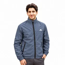 Adidas - Double Layer Windbreaker With Hoodie - Anther Grey