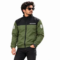 Contrast Windbreaker - Olive And Black