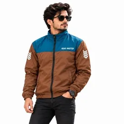 Contrast Windbreaker - Brown And Blue