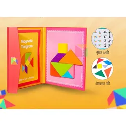 Magnetic Tangram with Colorful Puzzle Board