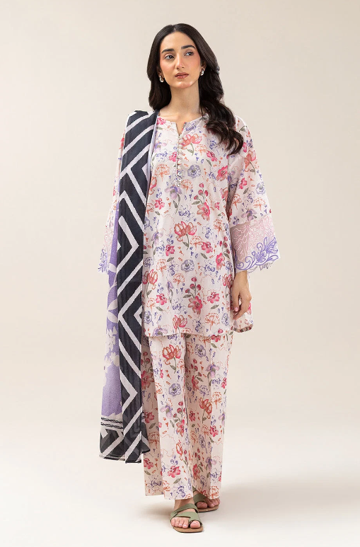 BEECHTREE | 3 PIECE EMBROIDERED LAWN SUIT (PRET)