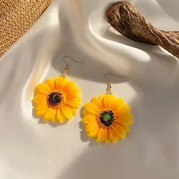Big Sunflower Korean Style Earrings