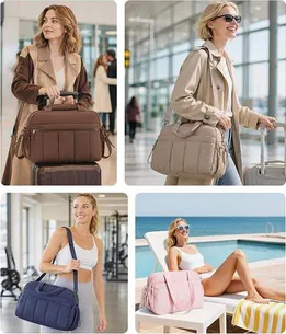 BAGSMART  Women’s Camel Gym & Travel Bag with Wet Pocket 