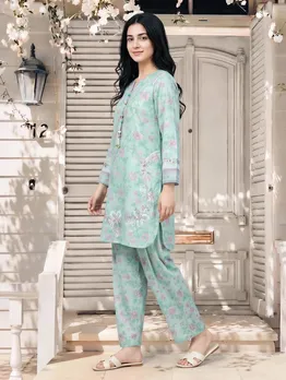 LIMELIGHT | 2 Piece Lawn Slub Suit- Embroidered (Pret)