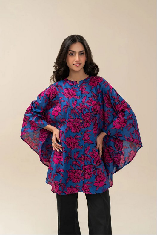 BEECHTREE - PRINTED COTTON VISCOSE SHIRT (PRET) - 1 PIECE