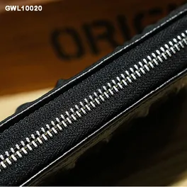 Genuine Leather Crocodile Pattern Men's Long Wallet