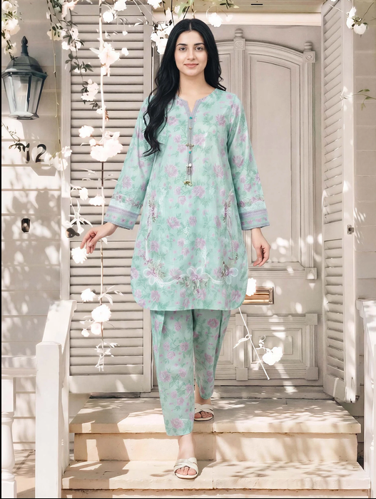 LIMELIGHT | 2 Piece Lawn Slub Suit- Embroidered (Pret)
