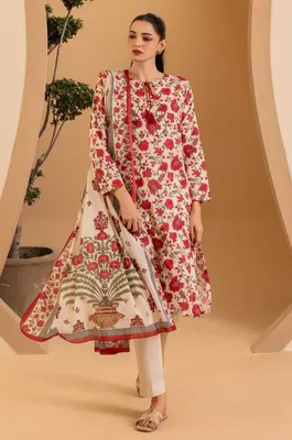 Zelburry- 2 Piece, printed kurta dupatta set - 2103