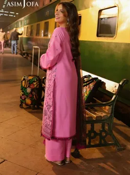 ASIM JOFA - PRINTED EMBROIDERED LAWN 3 PC UNSTITCHED