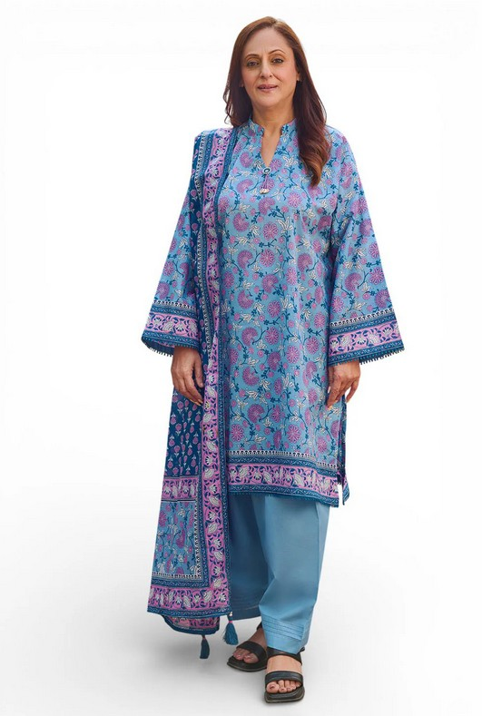 GUL AHMED - unstitched 3 Piece Printed Lawn Suit with Dupatta CL--62104 A
