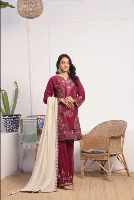 AL - UMER BY DRESSLINE - 3 Piece Embroidered Luxury Chiffon Gharara Collection 3