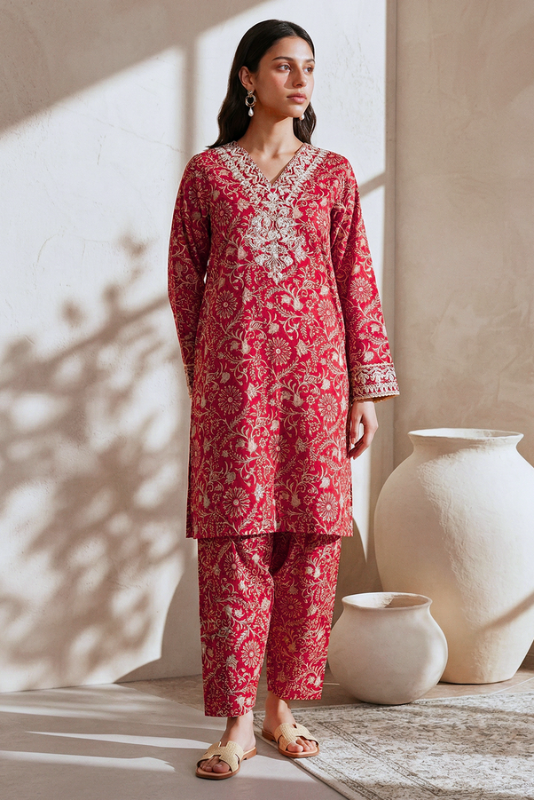 ZELLBURY STITCHED EMBROIDERED 2 PIECE
