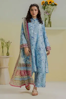 Zelburry- 3 Piece,  Kurta Dupatta Trouser - 2441