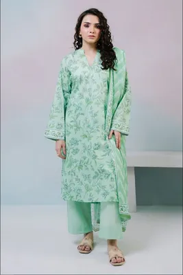 Zelburry- 3 Piece,  Kurta Dupatta Trouser - 2493