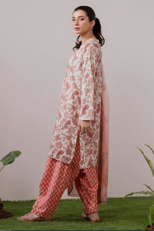 Zelburry- 3 Piece, Kurta Dupatta Trouser - 1955