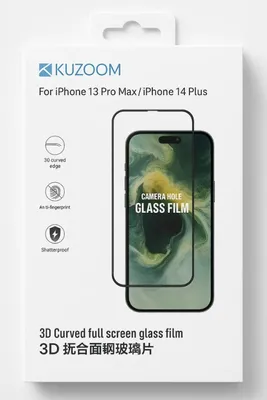 KUZOOM Premium Tempered Glass Screen Protector for iPhone 13 Pro Max iPhone 14 Plus Shatterproof Full Coverage