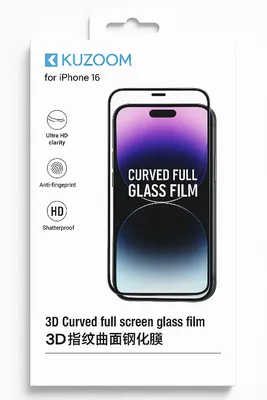 KUZOOM Premium Tempered Glass Screen Protector for iPhone 16 Shatterproof Full Coverage