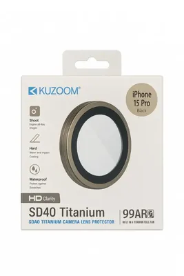 KUZ00M 99AR HD Titanium Camera Lens Protector for iPhone 15 Pro