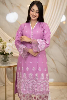 Rose Petal // Chikenkari Work Embroidery Work Cotton Fabric // Co-Ord’s 2PCS Set