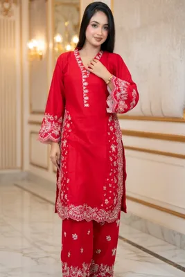 Color Riot // Cut Work Embroidery Work Cotton Fabric // Co-Ord’s 2PCS Set