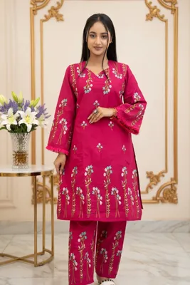 Velvet Blast // Premium Embroidery Work Cotton Fabric // Co-Ord’s 2PCS Set