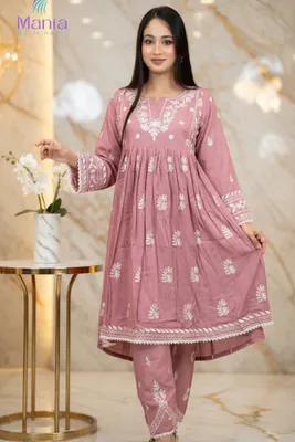 Powder Pink Pearl // Round Frock Cotton Fabric // Co-Ord’s 2PCS Set