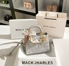 Hair fashion bow embroidery tote bag 