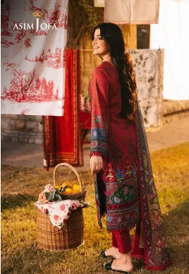 ASIM JOFA - PRINTED EMBROIDERED LAWN 3 PC UNSTITCHED