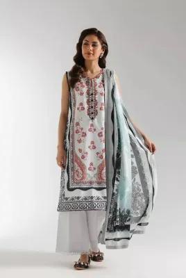 ETHNC - PRINTED 3 PIECE SUIT UNSTITCHED