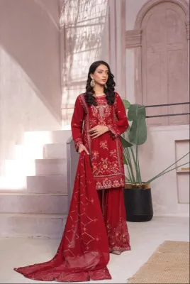 AL - UMER BY DRESSLINE - 3 Piece Embroidered Luxury Chiffon Gharara Collection 4