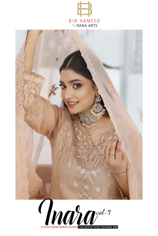 Bin Hameed Inara Vol-8 Luxury Chiffon Unstitched Suit