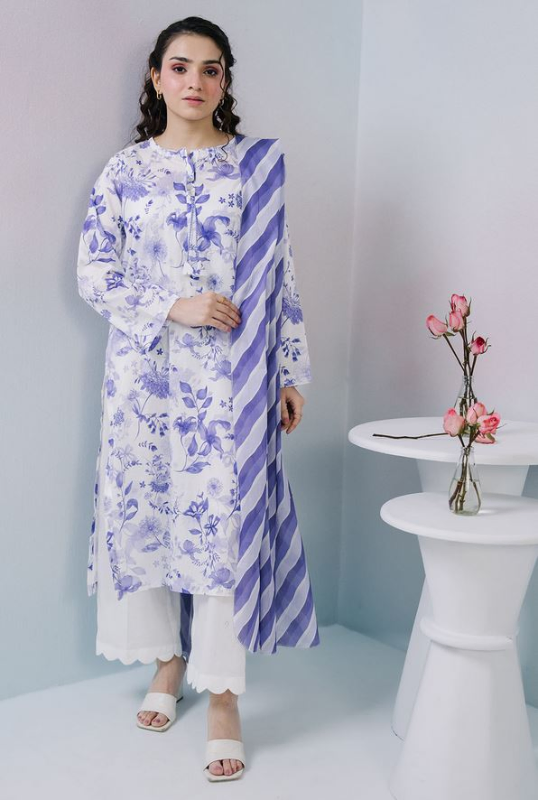 Zelburry- 2 Piece, printed kurta dupatta set - 2102